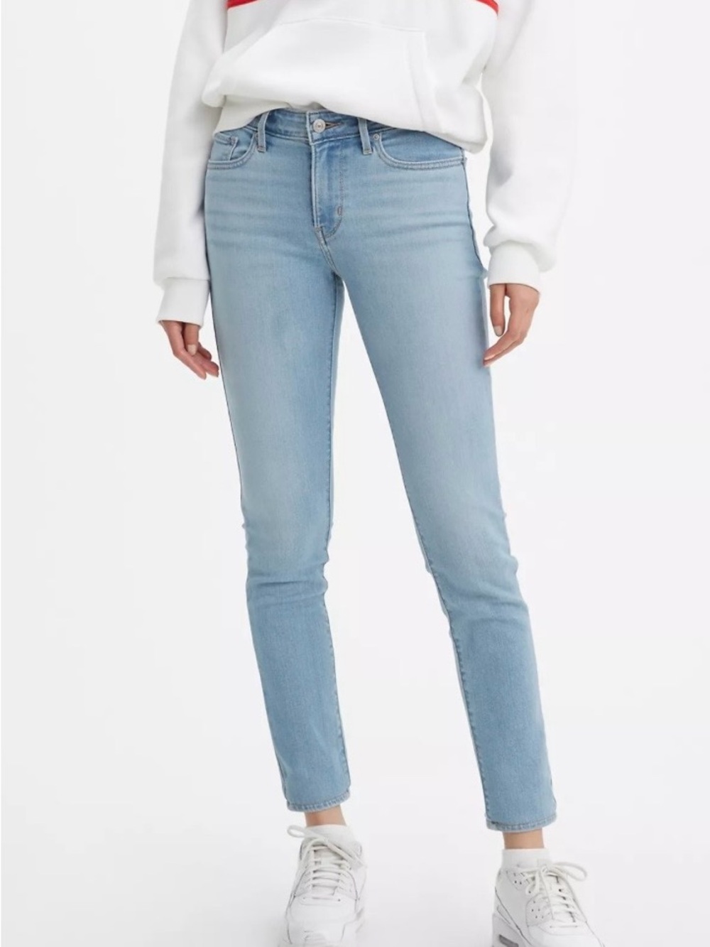 Levi's Women's Blue Denim 711 Skinny Jeans Mid Rise Light Wash 5 Pocket Size 29